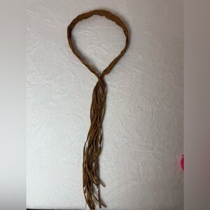 Braided Brown Fringe Belt
